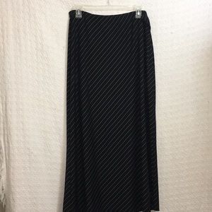 Lane Bryant Black Striped Long Maxi Skirt 14/16